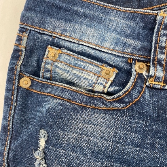 Wishful Park Size 0 Woman's Sophia Skinny Denim Blue Jeans Distressed Low Rise - Picture 5 of 10
